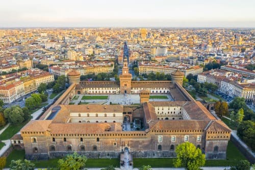 Vue aérienne du Castello Sforzesco