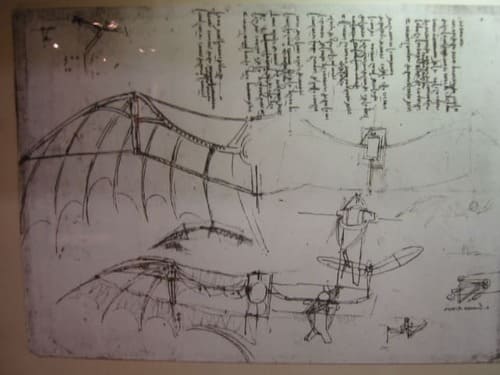 Dessin d'aile battante et études d'ingénierie