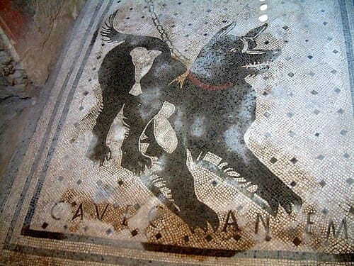 Mosaïque de chien de garde Cave Canem